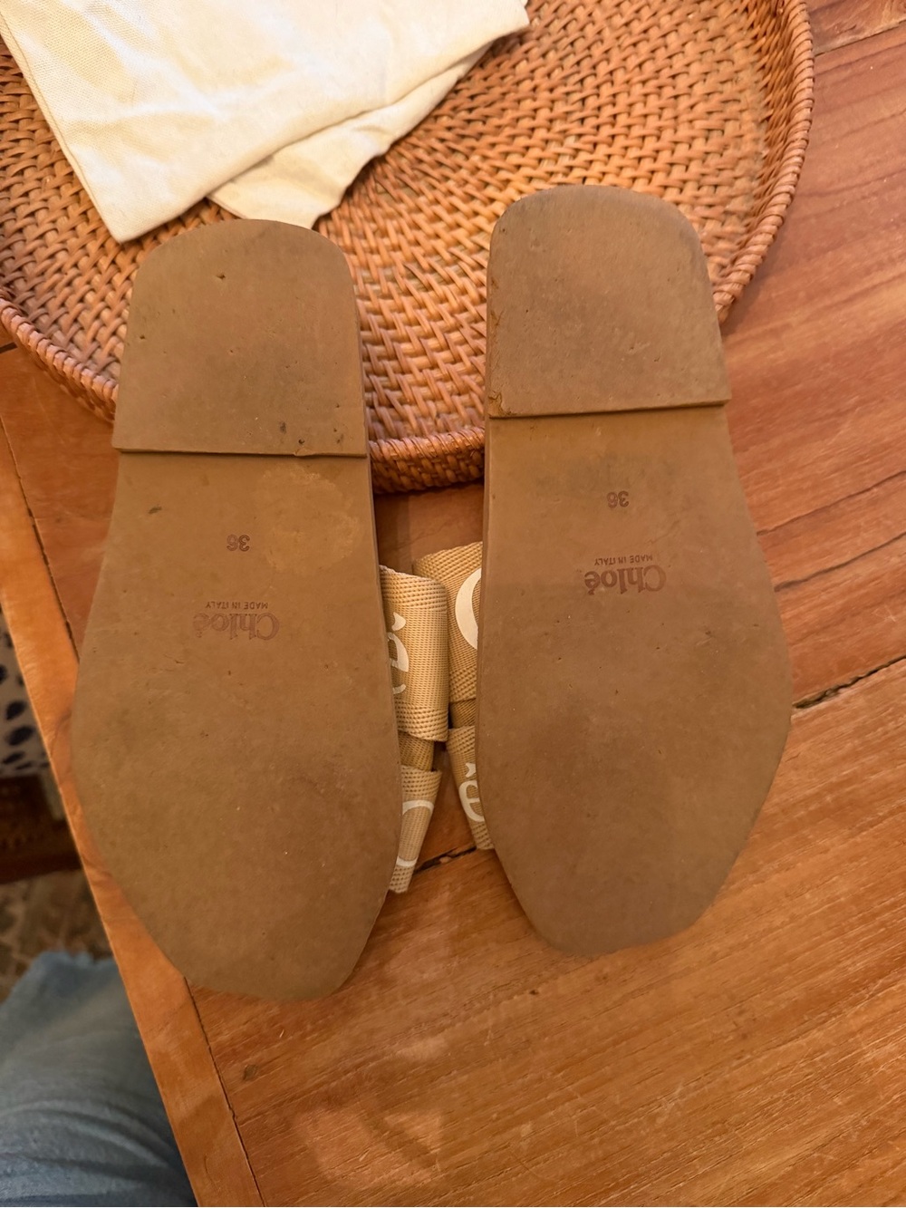 Authentic Chloé Woody Logo Sandals Size EU36 in Soft Tan Colorway - Picture 2 of 4